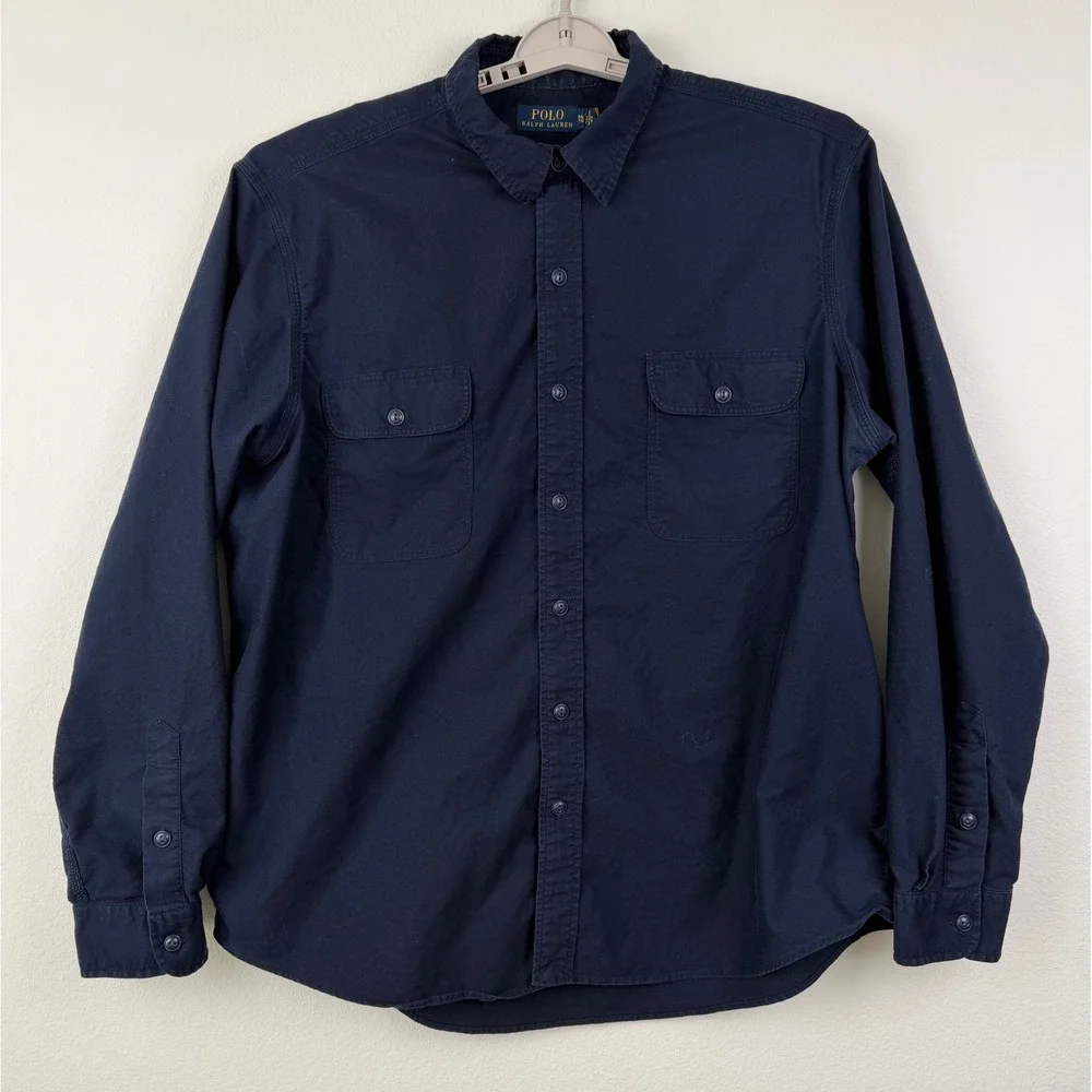 Polo Ralph Lauren Button Down Mens XXL Navy Blue Excellent Workwear Casual